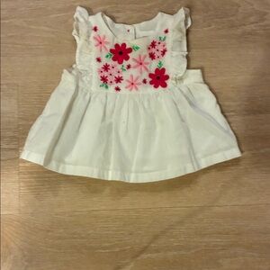 Carter's White Floral Embroidered  Shirt new Without Tags